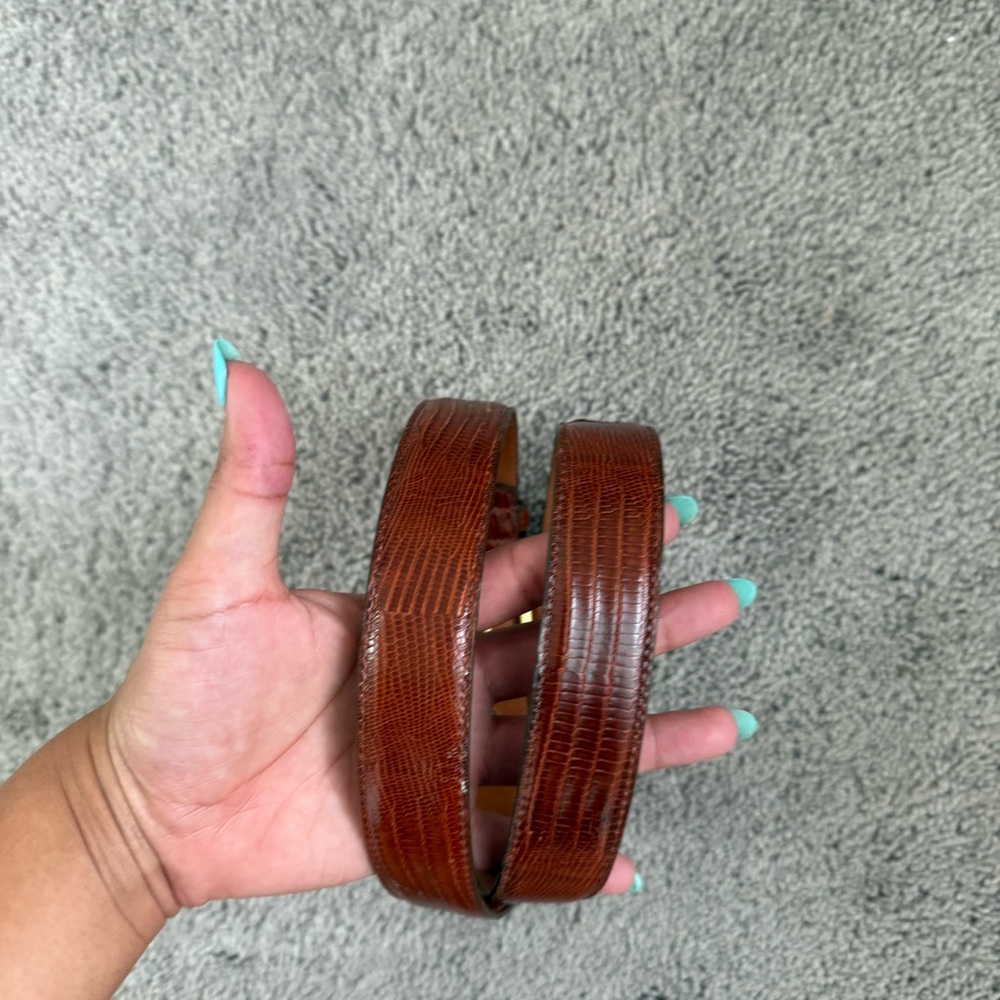 RARE Coach tejus lizard exotic leather belt 36 - Picture 7 of 7